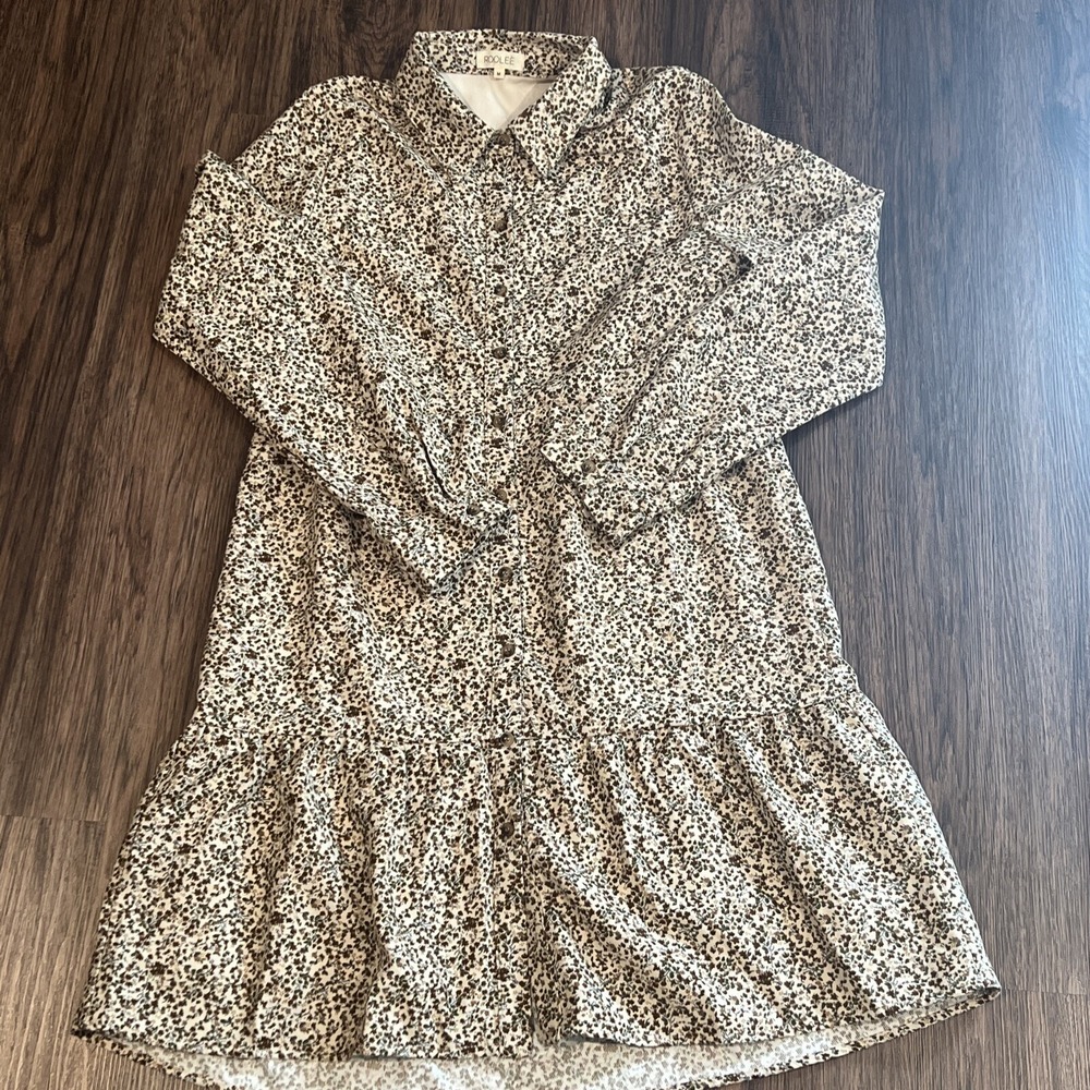 Roolee Button Up Long Sleeve Dress Womens Size Medium soft Floral